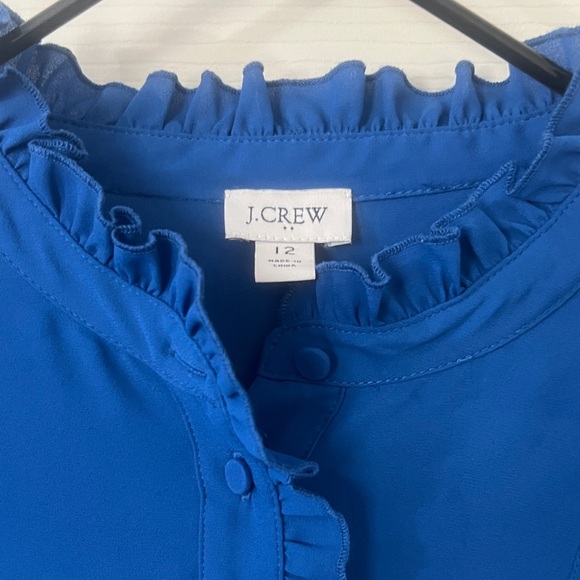 J. Crew Tops - SOLD:  J. Crew Ruffle-Trim Long-Sleeve Blouse